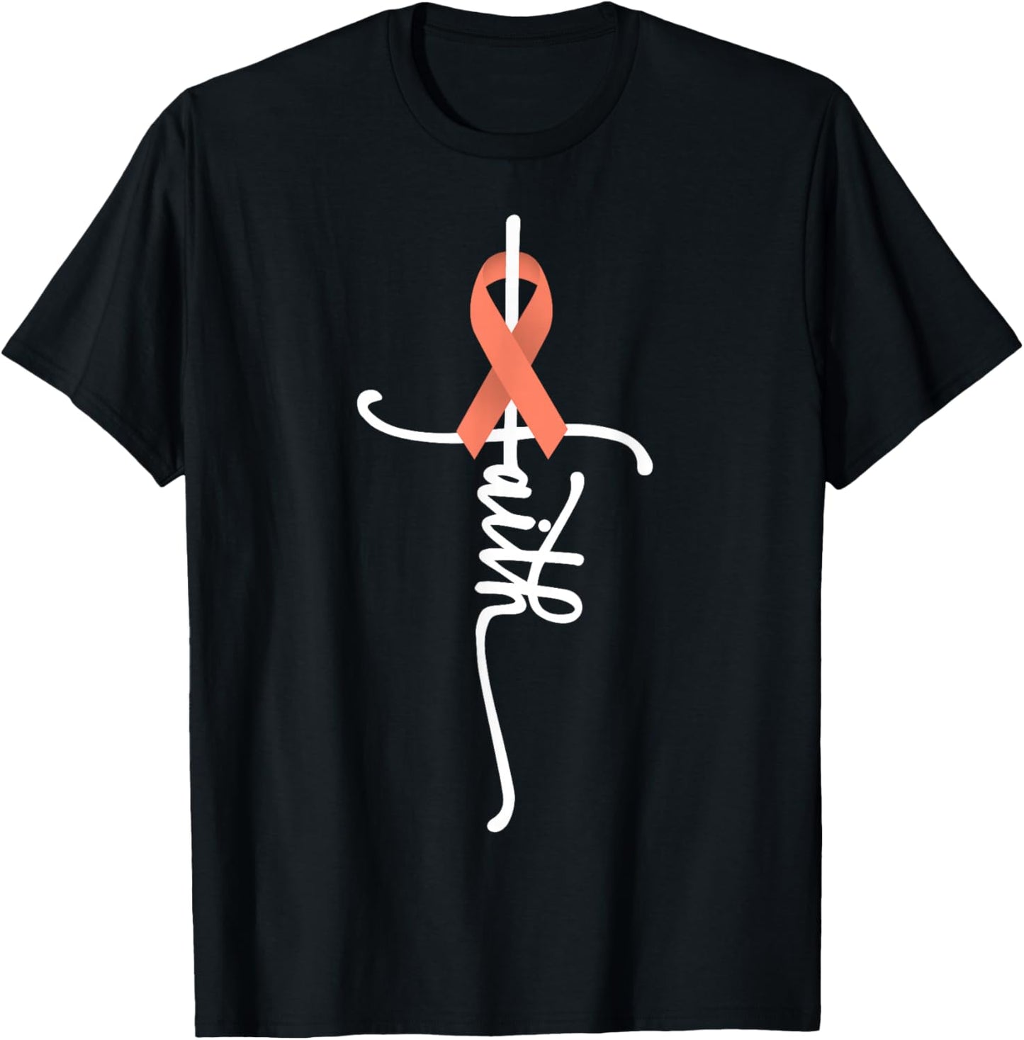 Endometrial Uterine Cancer Faith Uterine Cancer Awareness T-Shirt - T-Shirt | Black