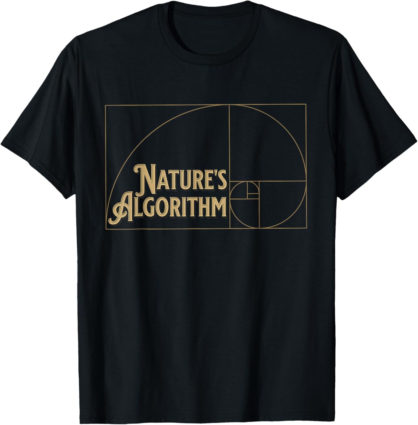 Nature's Algorithm Fibonacci's Sequence Golden Ratio Circle T-Shirt - T-Shirt | Black