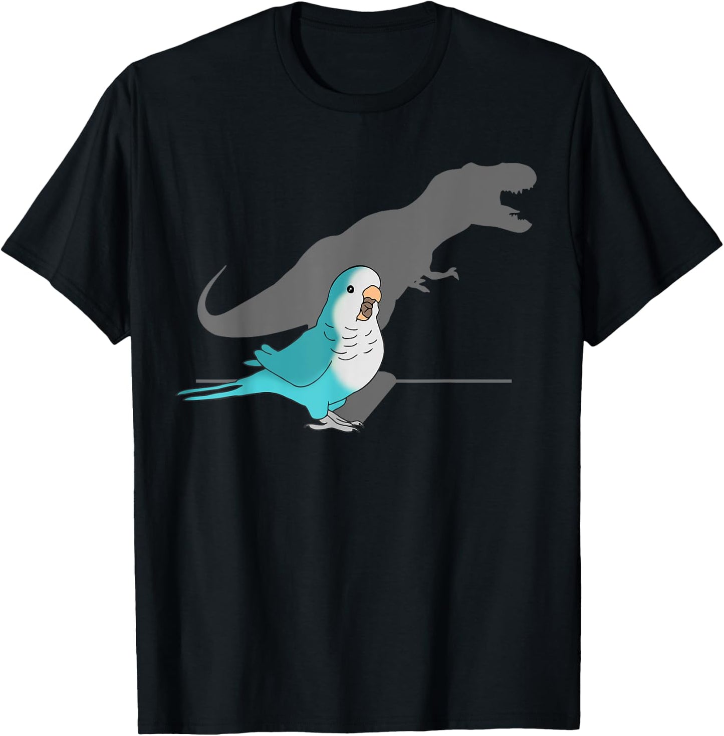 T-rex Blue Monk Parakeet, Funny Birb memes, Screaming Parrot T-Shirt - T-Shirt | Black