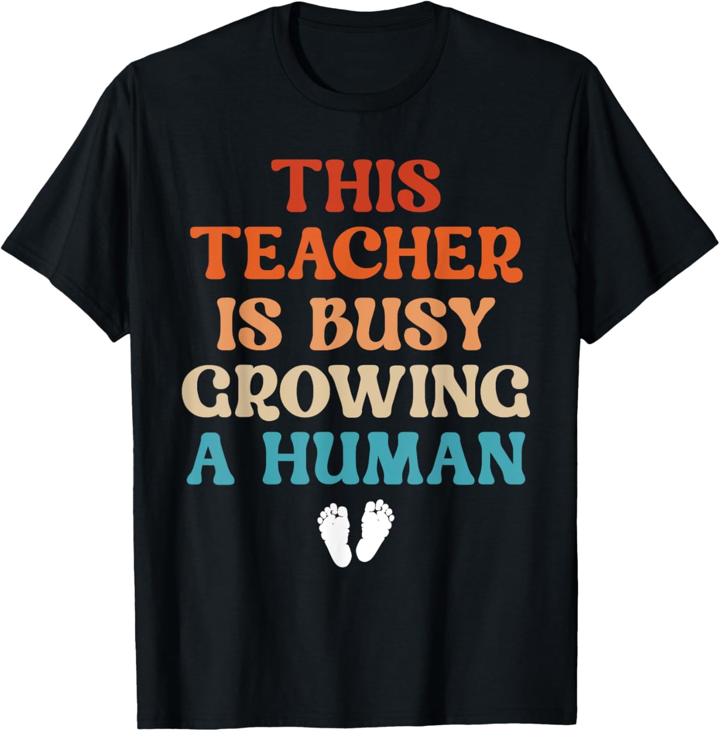 Teacher Pregnancy Announcement Idea Cute Pregnant Teacher T-Shirt - T-Shirt | Black