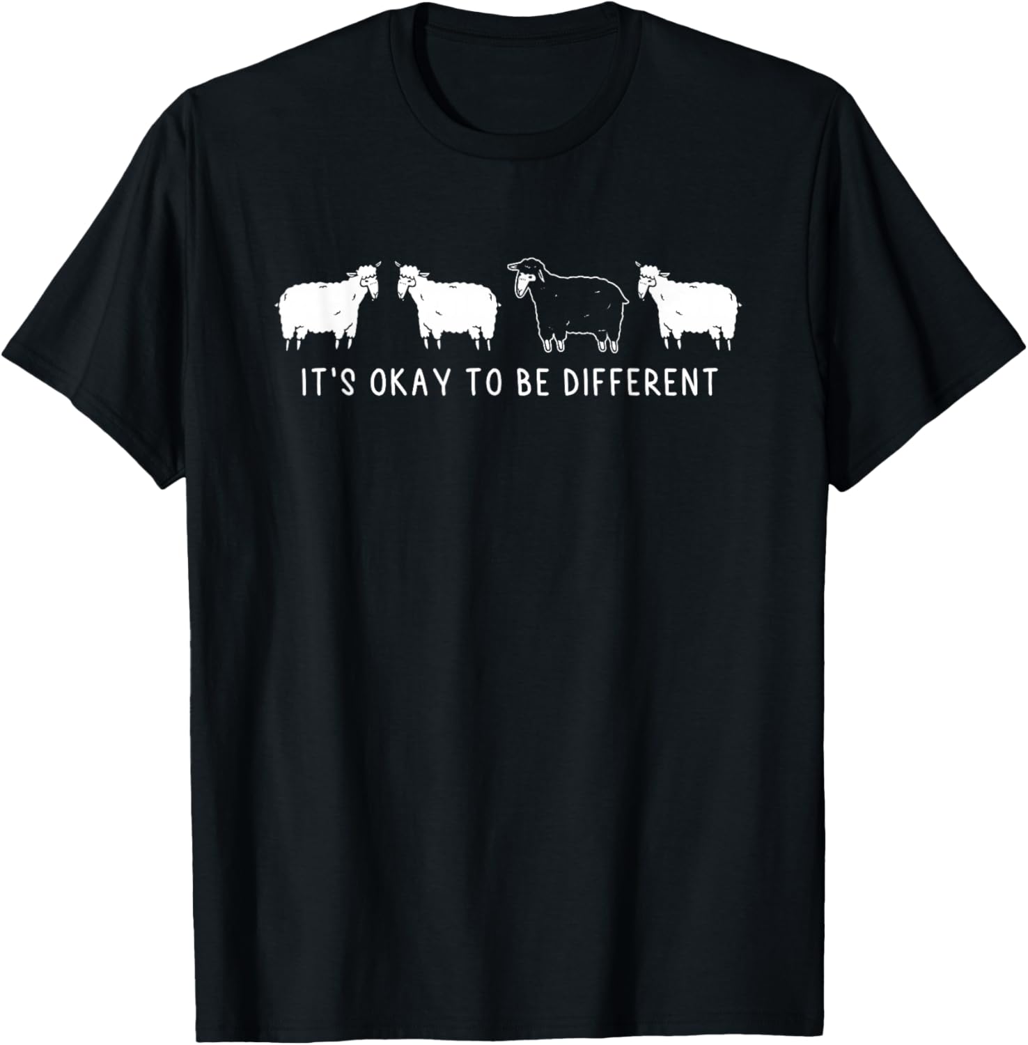 It's Okay To Be Different | Unique Outsider | Black Sheep T-Shirt - T-Shirt | Black