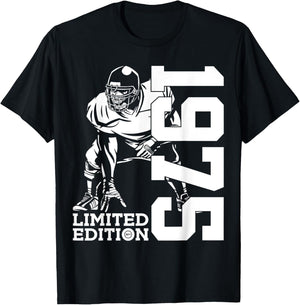 50th BIRTHDAY FOOTBALL LIMITED EDITION 1975 FOOTBALL T-Shirt - T-Shirt | Black