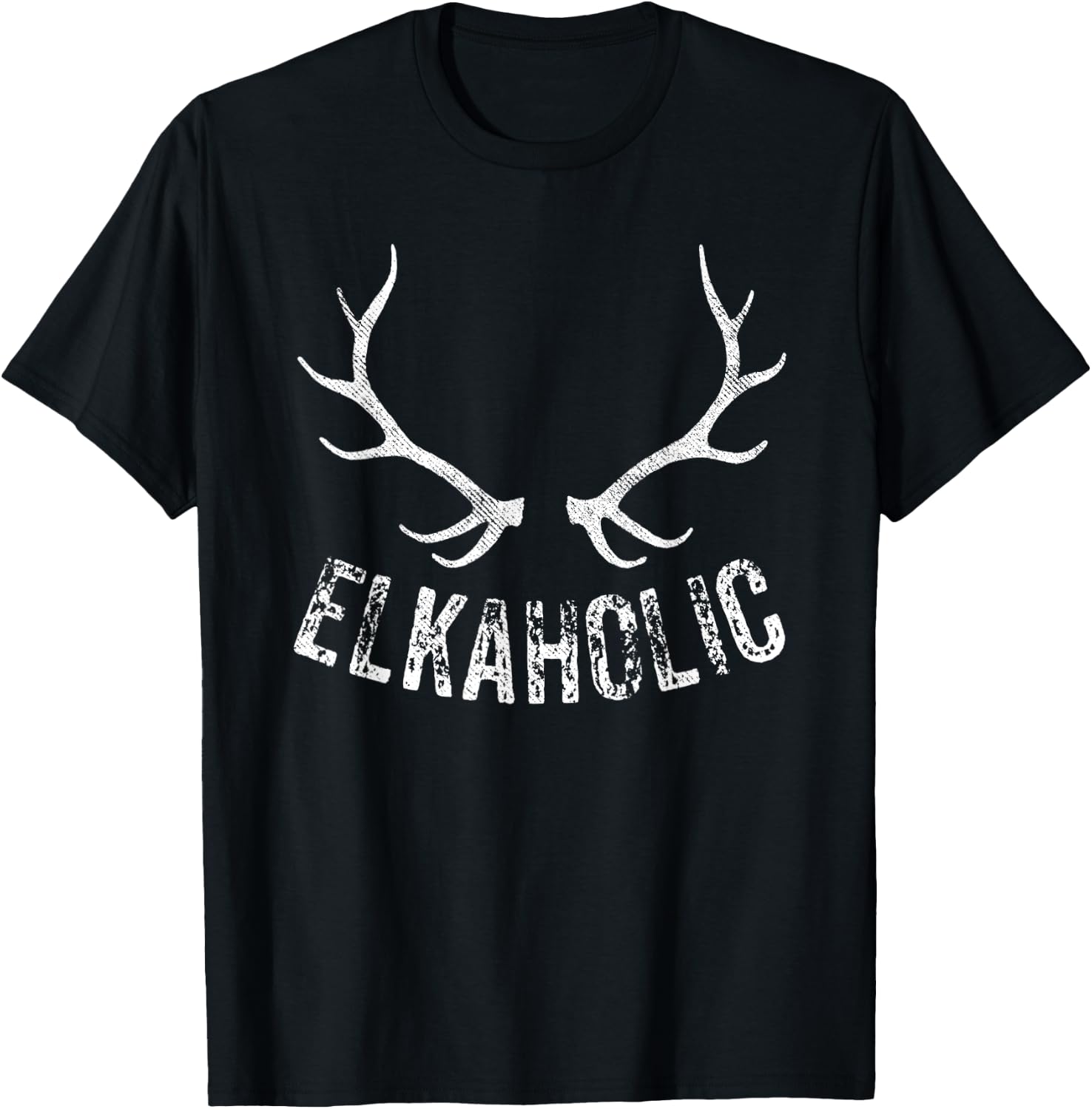 Elk Hunter Hunting Funny Elkaholic T-Shirt - T-Shirt | Black