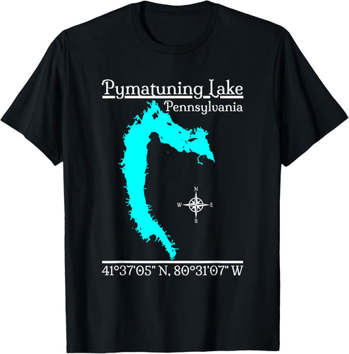 GeoGearCo Pymatuning Lake - Pennsylvania Kids' Black Cotton
