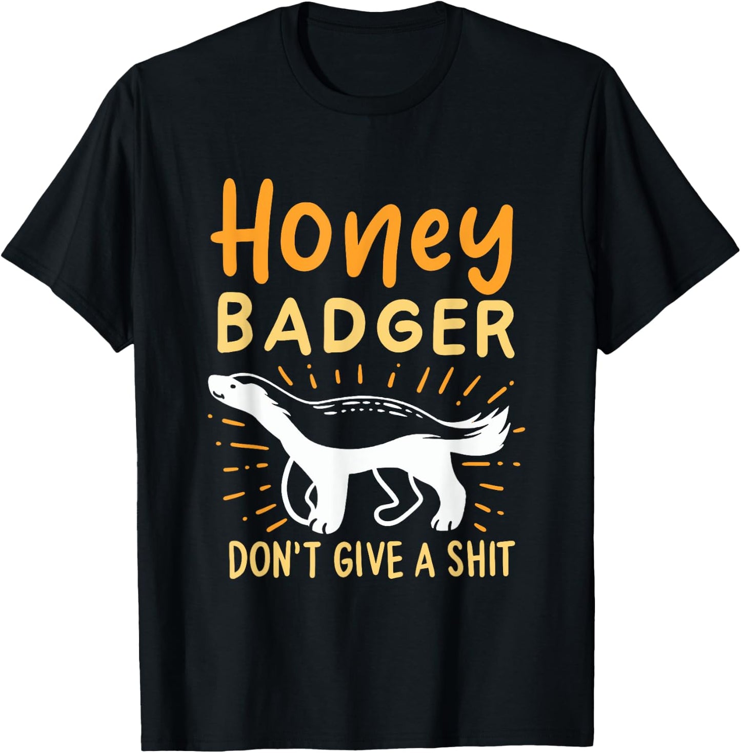 Funny Honey Badger Don't Give A Shit T-Shirt - T-Shirt | Black