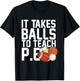 PE Teacher - It Takes Balls To Teach P.E. Men Women T-Shirt - T-Shirt | Black