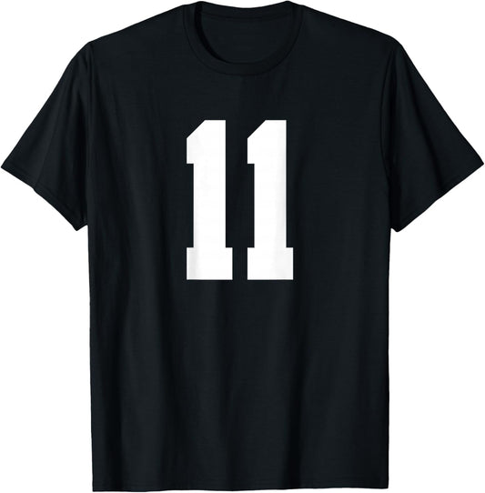 Number 11 (on Back) Sports Team Jersey Number T-Shirt - T-Shirt | Black
