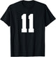 Number 11 (on Back) Sports Team Jersey Number T-Shirt - T-Shirt | Black