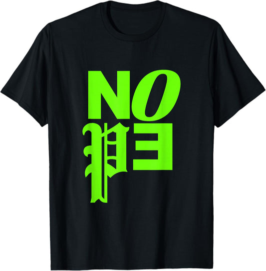 Green Color Nope v2 Green Graphic T-Shirt - T-Shirt | Black