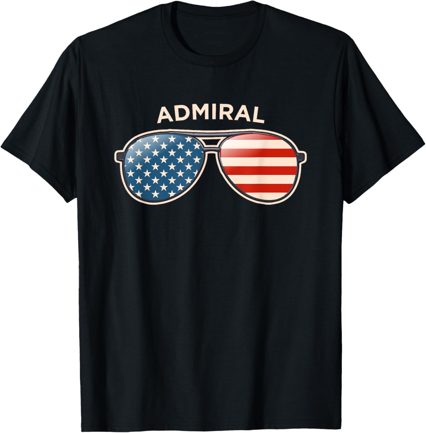 Admiral, TX Vintage US Flag Sunglasses T-Shirt - T-Shirt | Black