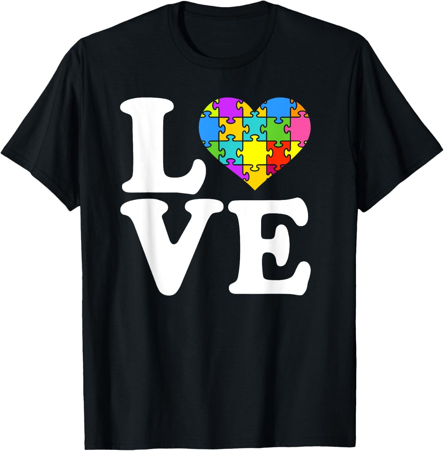 Jigsaw puzzle love T-Shirt - T-Shirt | Black