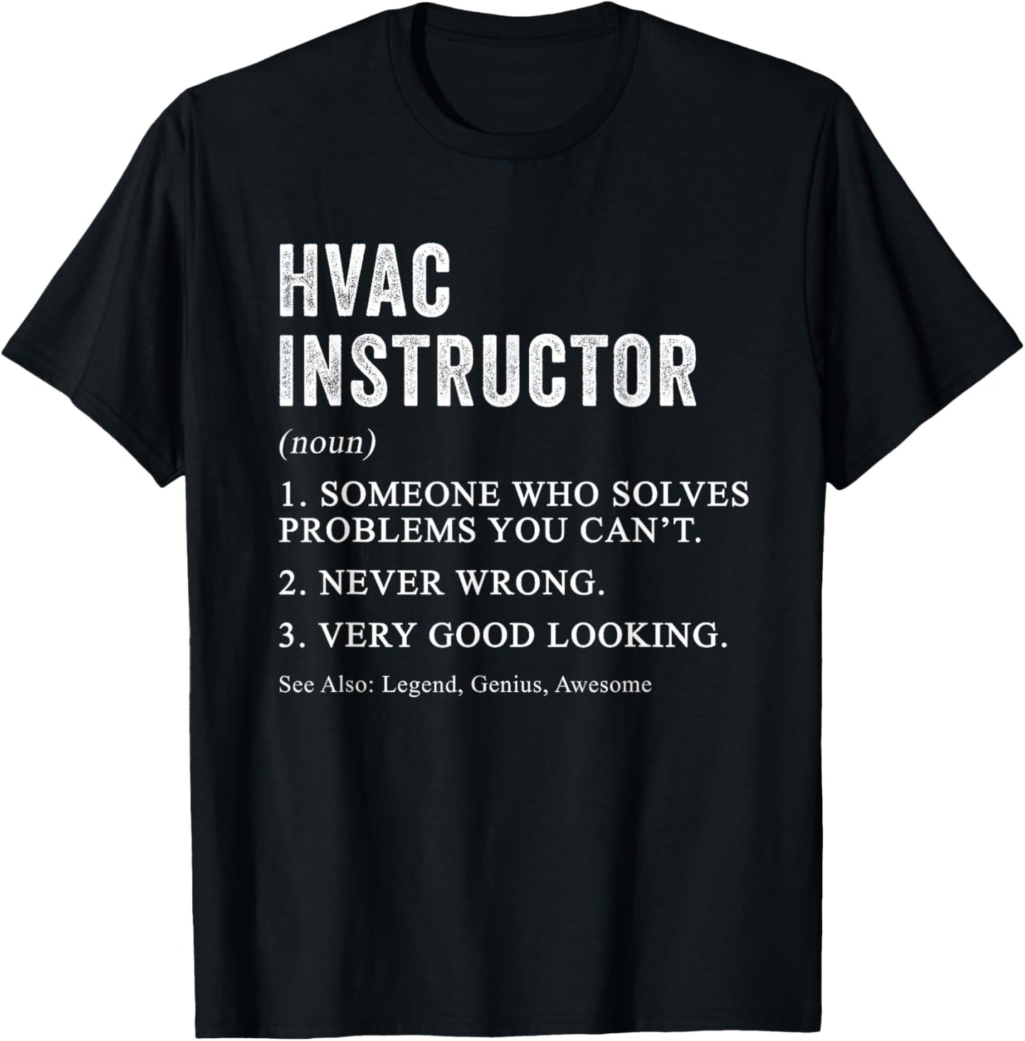Funny HVAC Instructor Definition HVAC Tech Teacher Humor Men Women T-Shirt - T-Shirt | Black