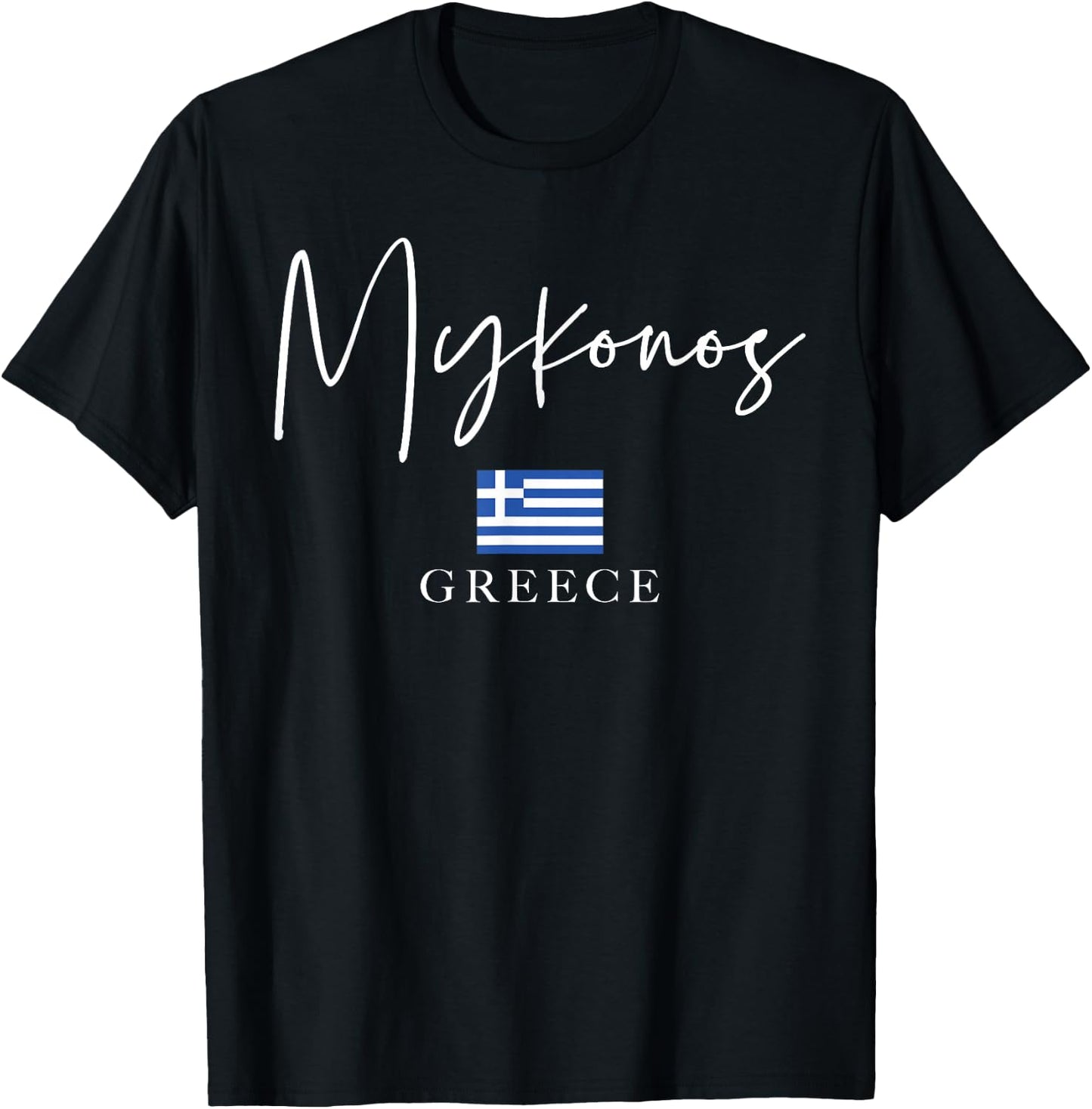 Greece Flag Vacation - Island Mykonos T-Shirt - T-Shirt | Black