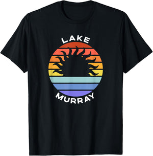 Lake Murray South Carolina SC Retro Sunset Souvenir Vacation T-Shirt - T-Shirt | Black