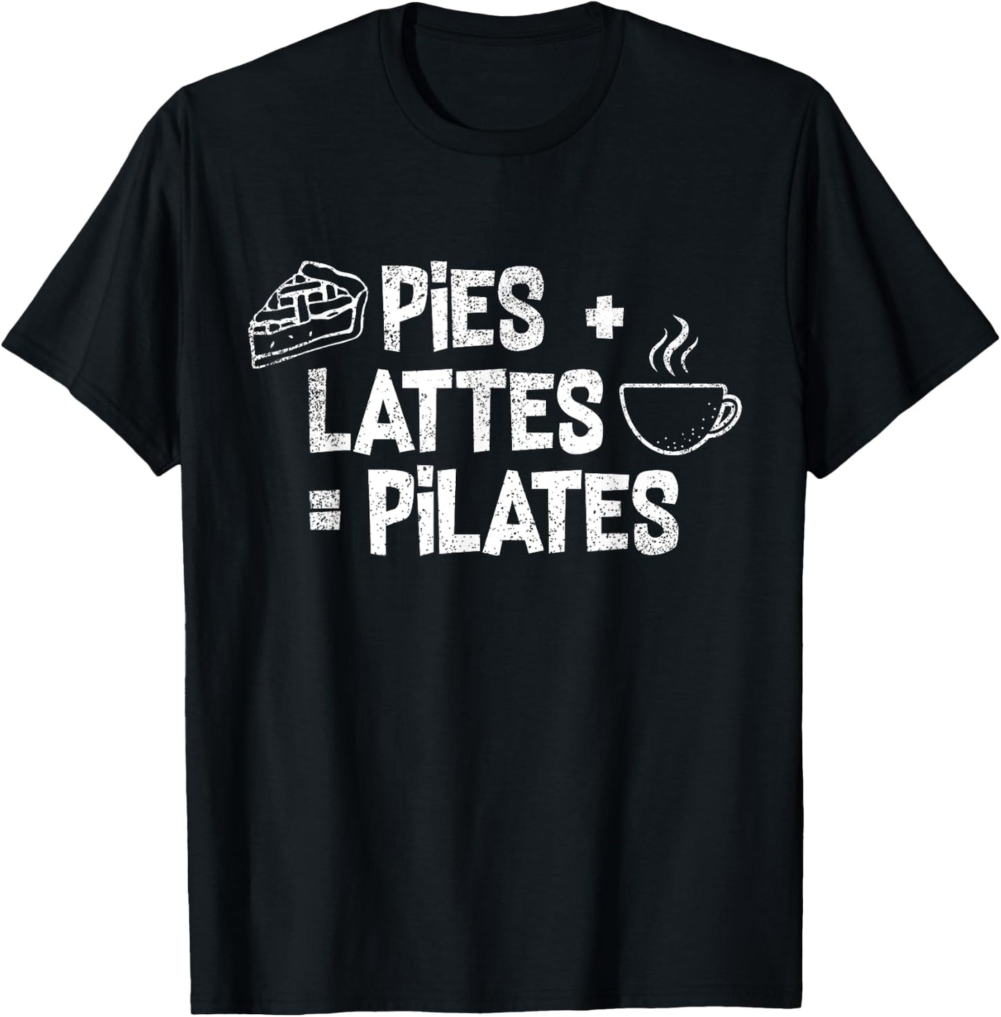 Pies + Lattes = Pilates | Funny Fall Season Pilates Class T-Shirt - T-Shirt | Black