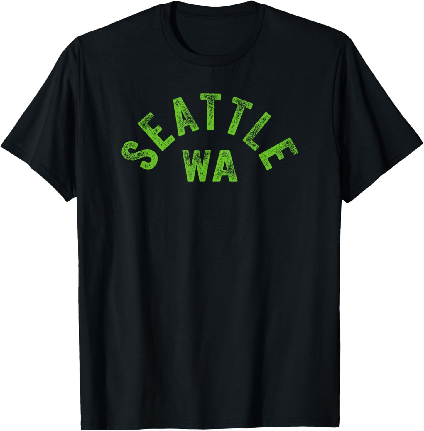 Cool Basic Seattle Lime-Green Blue Minimal Seattle Classic T-Shirt - T-Shirt | Black