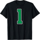 Kelly Green White Number 1 Jersey Player Uniform #1 T-Shirt - T-Shirt | Black