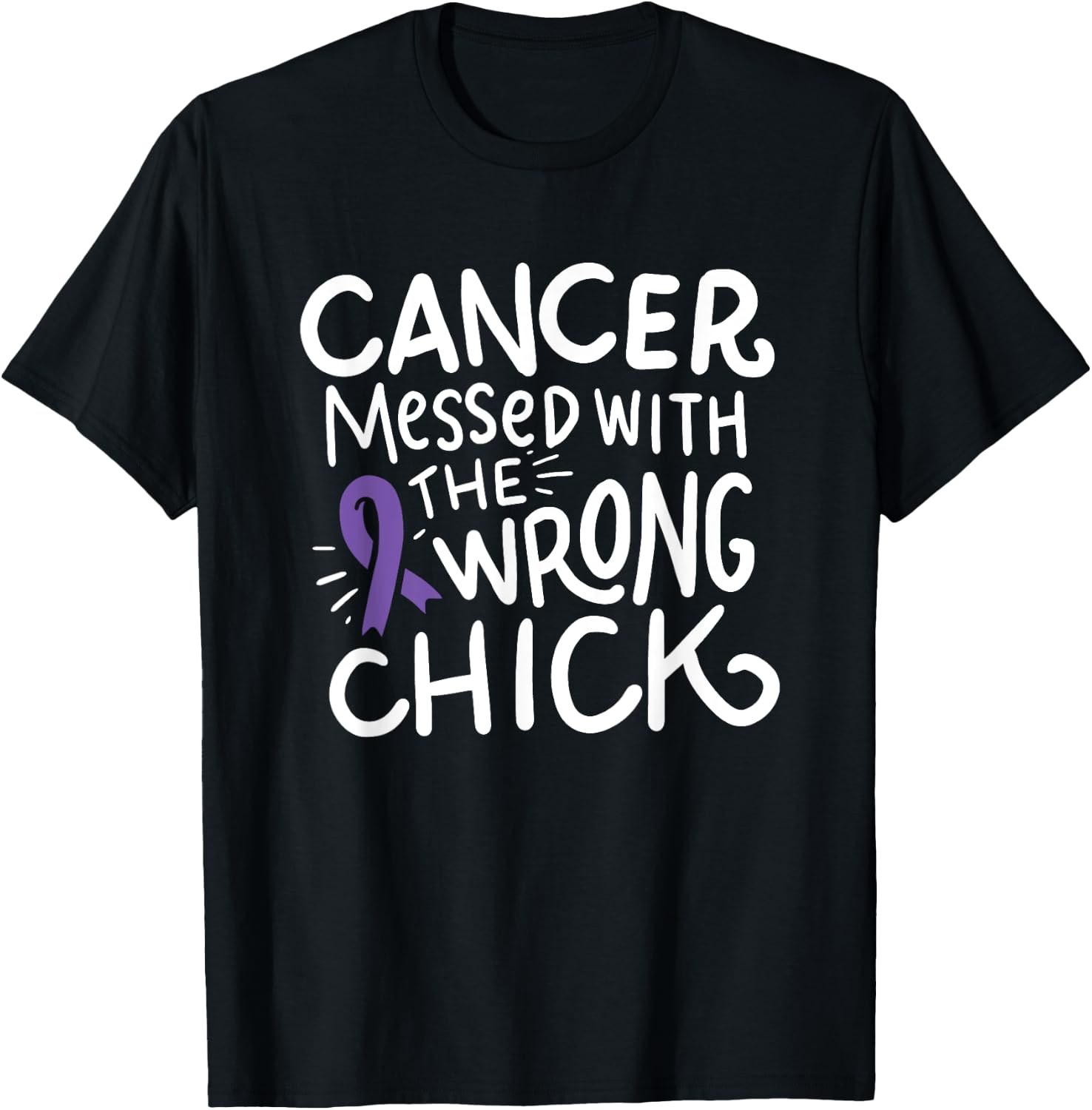 Hodgkin Lymphoma Cancer Survivor Fighter Chemo Violet Ribbon T-Shirt - T-Shirt | Black