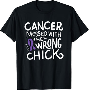 Hodgkin Lymphoma Cancer Survivor Fighter Chemo Violet Ribbon T-Shirt - T-Shirt | Black
