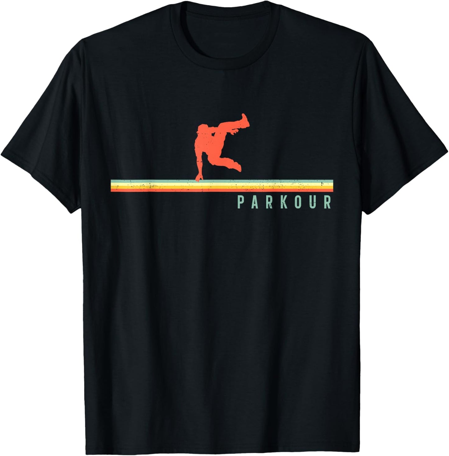 Parkour Free Running Traceur Retro Vintage Parkour T-Shirt - T-Shirt | Black