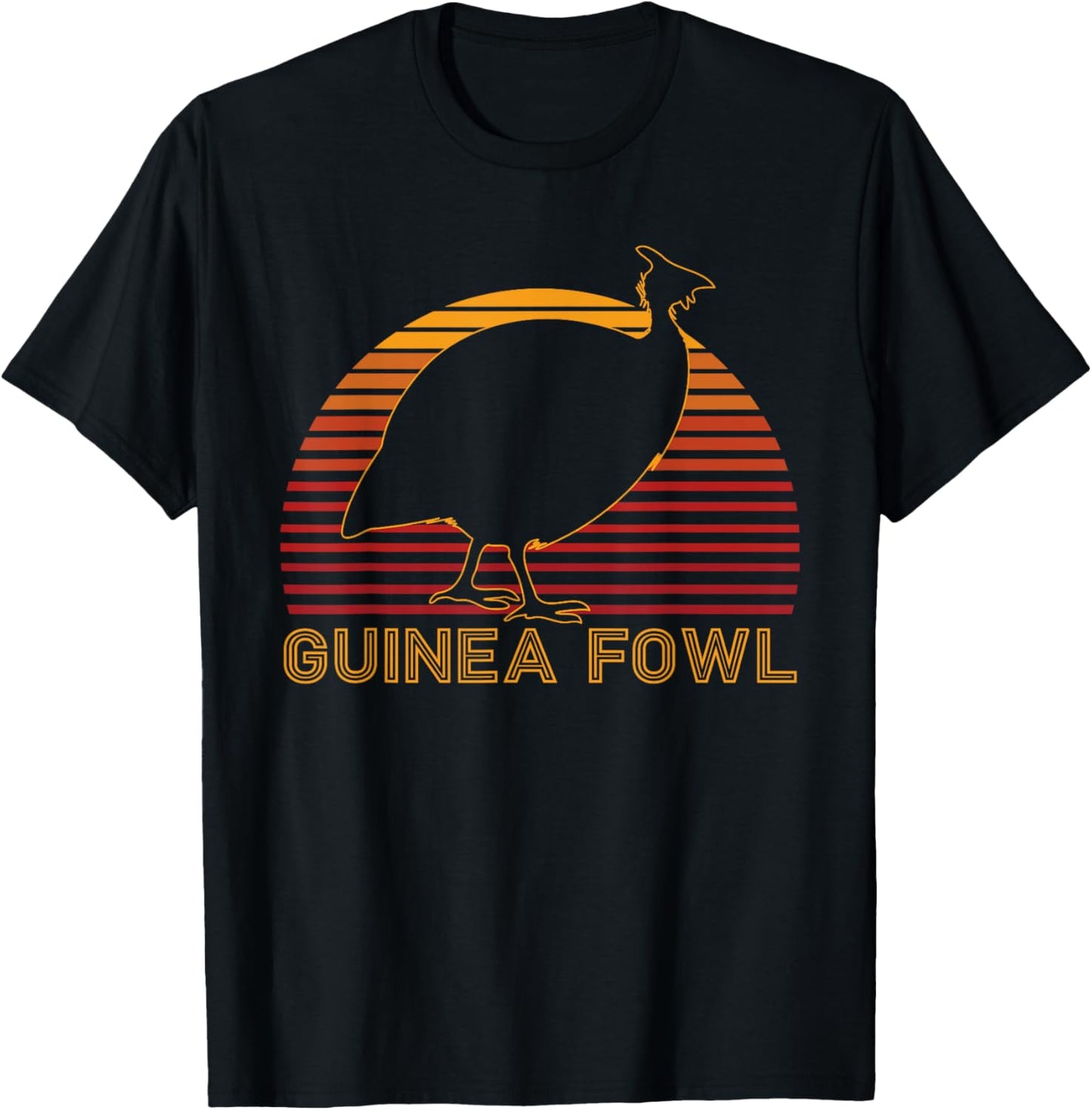 Retro Guinea Fowl T-Shirt - T-Shirt | Black