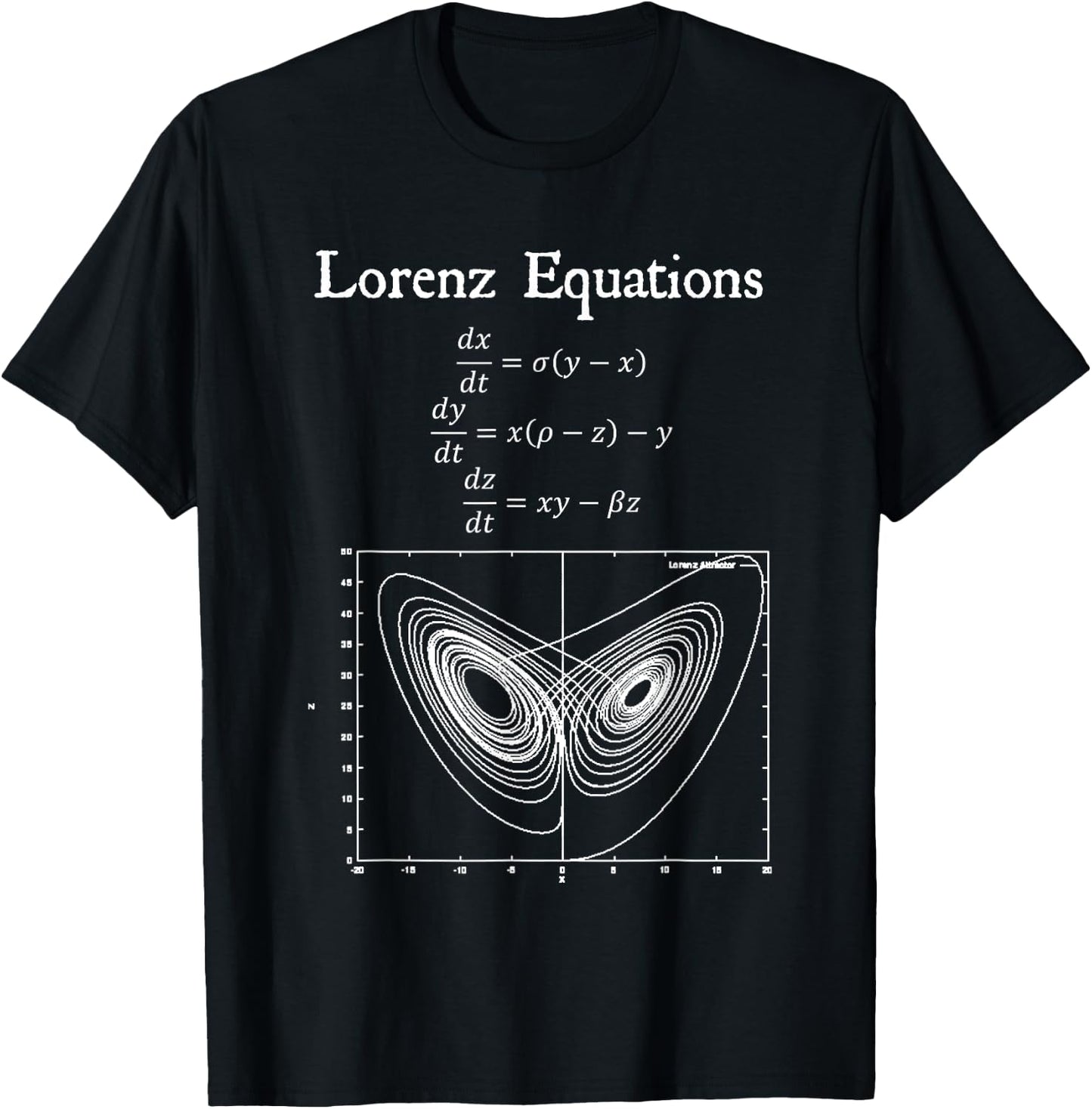 Lorenz Equations Chaos Butterfly Physics Math Teacher Nerdy Women Girls Kids T-Shirt - T-Shirt | Black