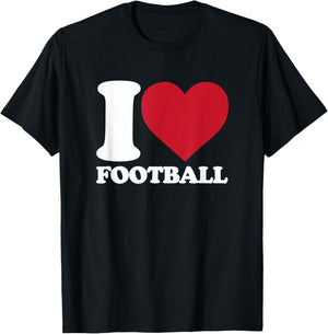I Love Football - I heart Football T-Shirt - T-Shirt | Black