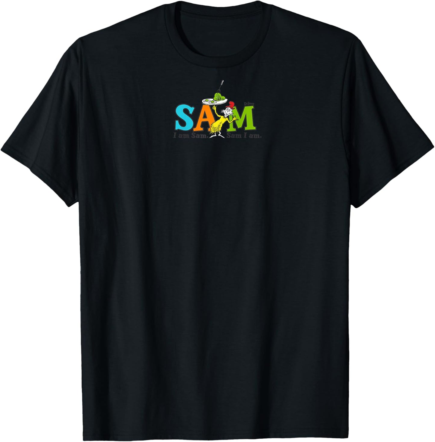 Dr. Seuss Green Eggs and Ham SAM Raglan Baseball T-Shirt - T-Shirt | Black