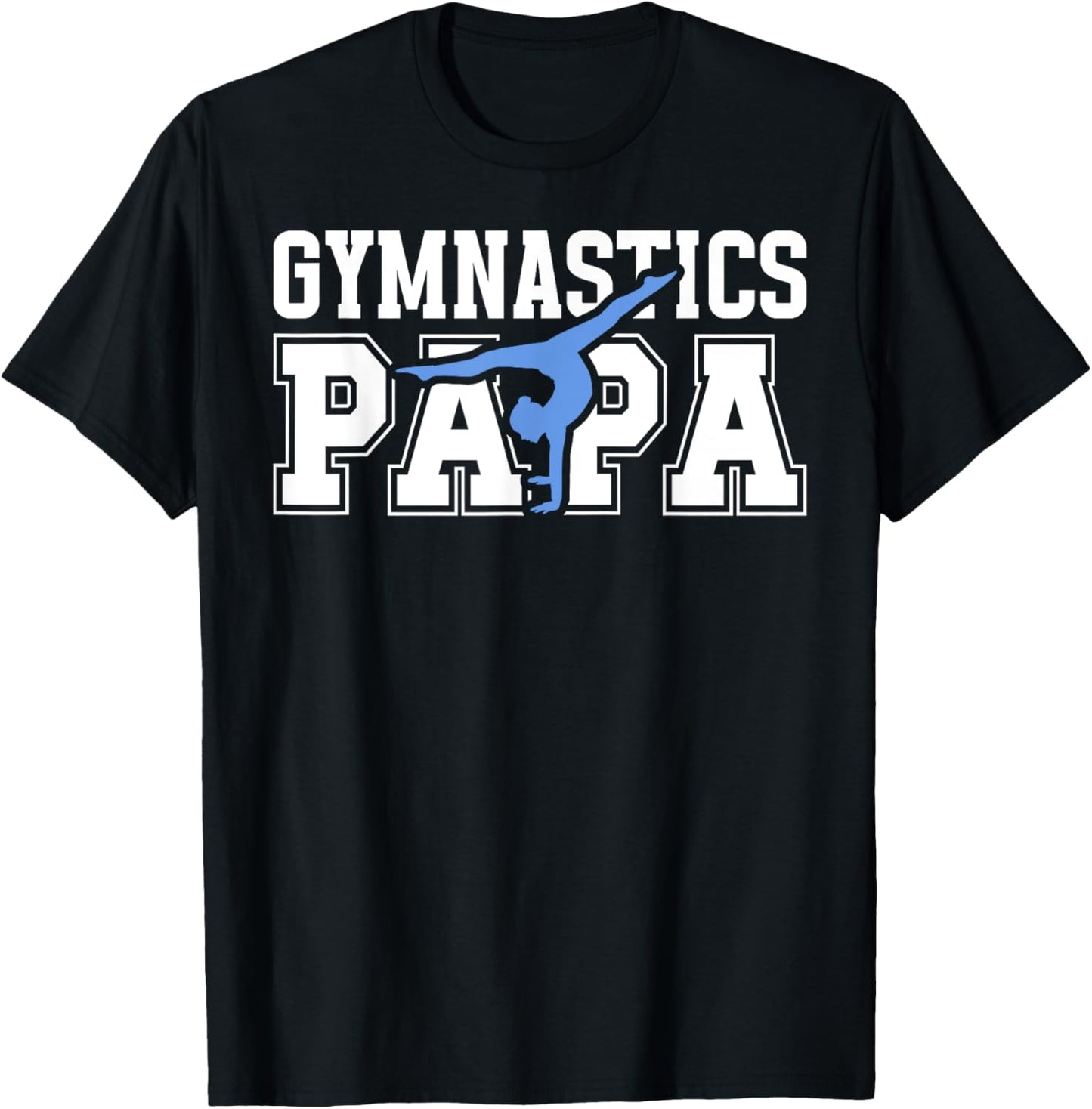 Gymnastics Papa Grandpa Papa Of A Gymnast Papa T-Shirt - T-Shirt | Black