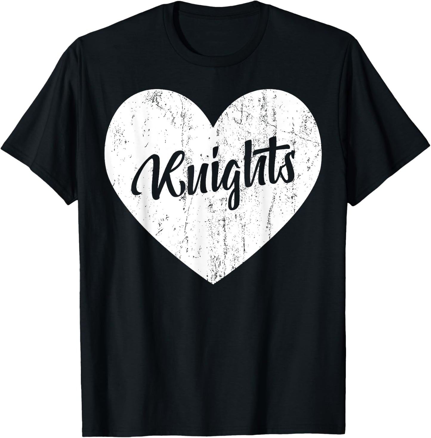 Knights School Sports Fan Team Spirit Mascot Heart Gift T-Shirt - T-Shirt | Black
