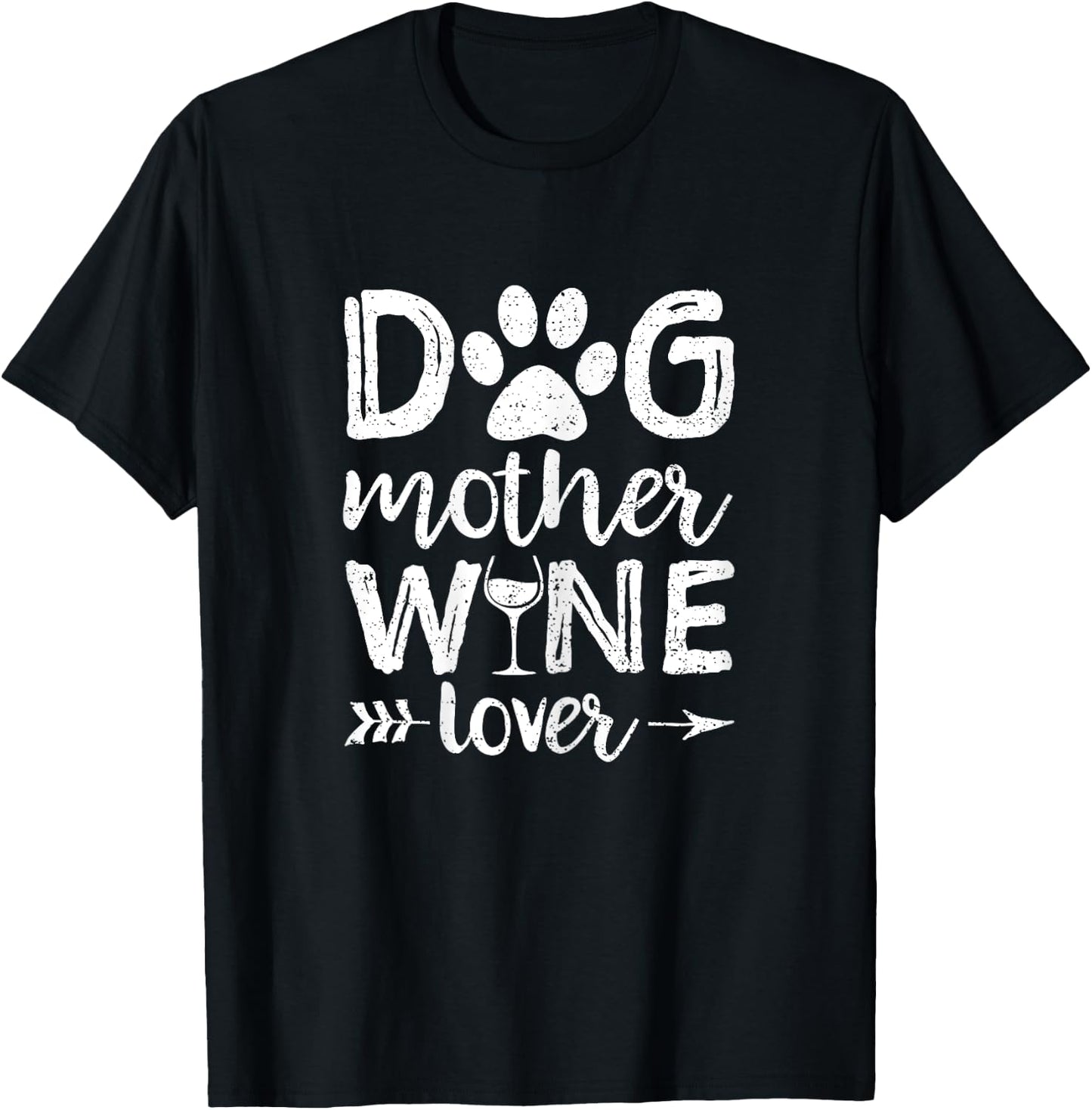 Dog Mother Wine Lover Shirt Dog Mom Wine Mother's Day Gift Women T-Shirt - T-Shirt | Black