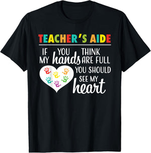 Teacher Aide Appreciation Cute Heart T-Shirt - T-Shirt | Black