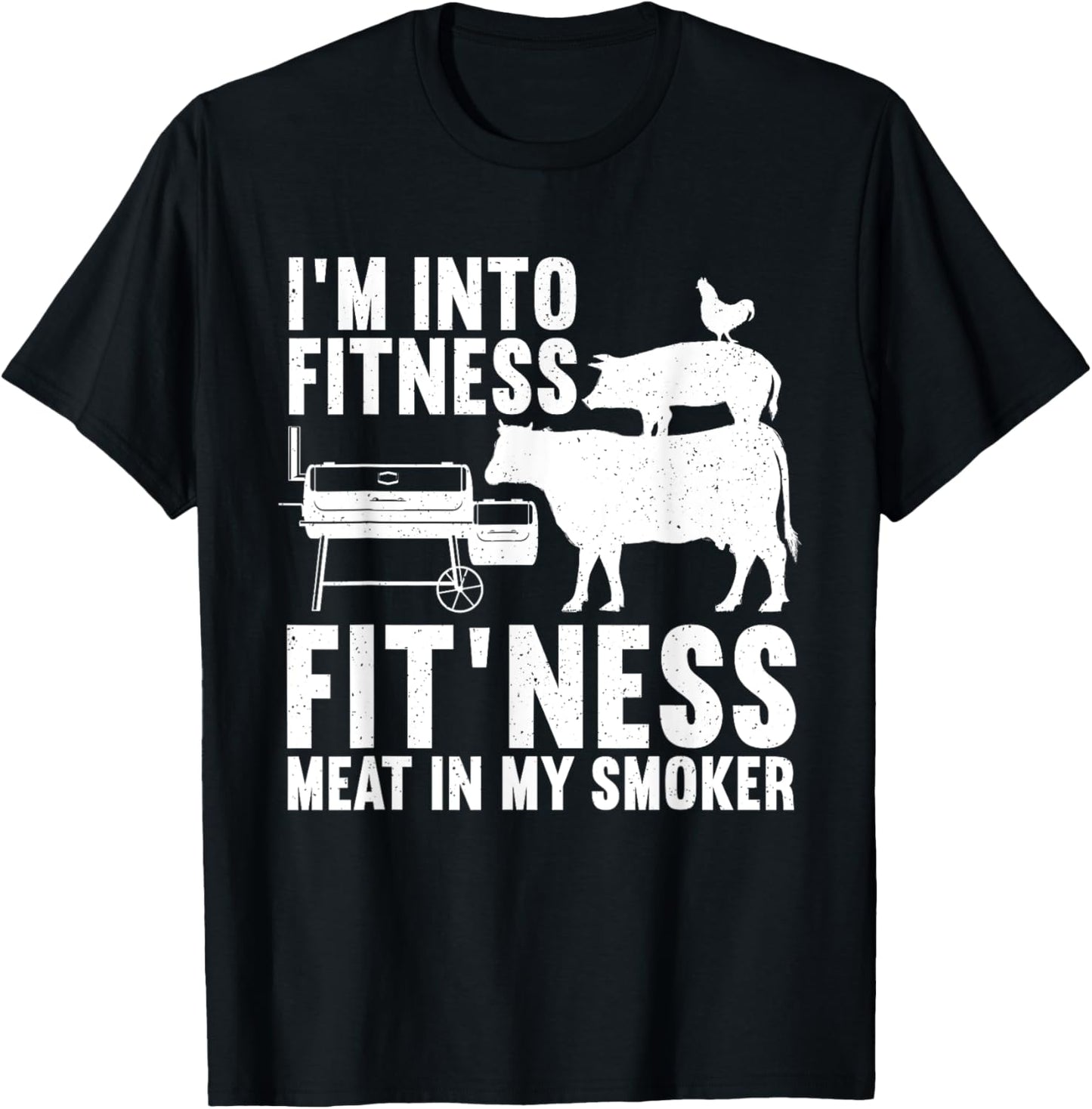 Funny BBQ Meat Smoking Art Women Barbeque Griller T-Shirt - T-Shirt | Black