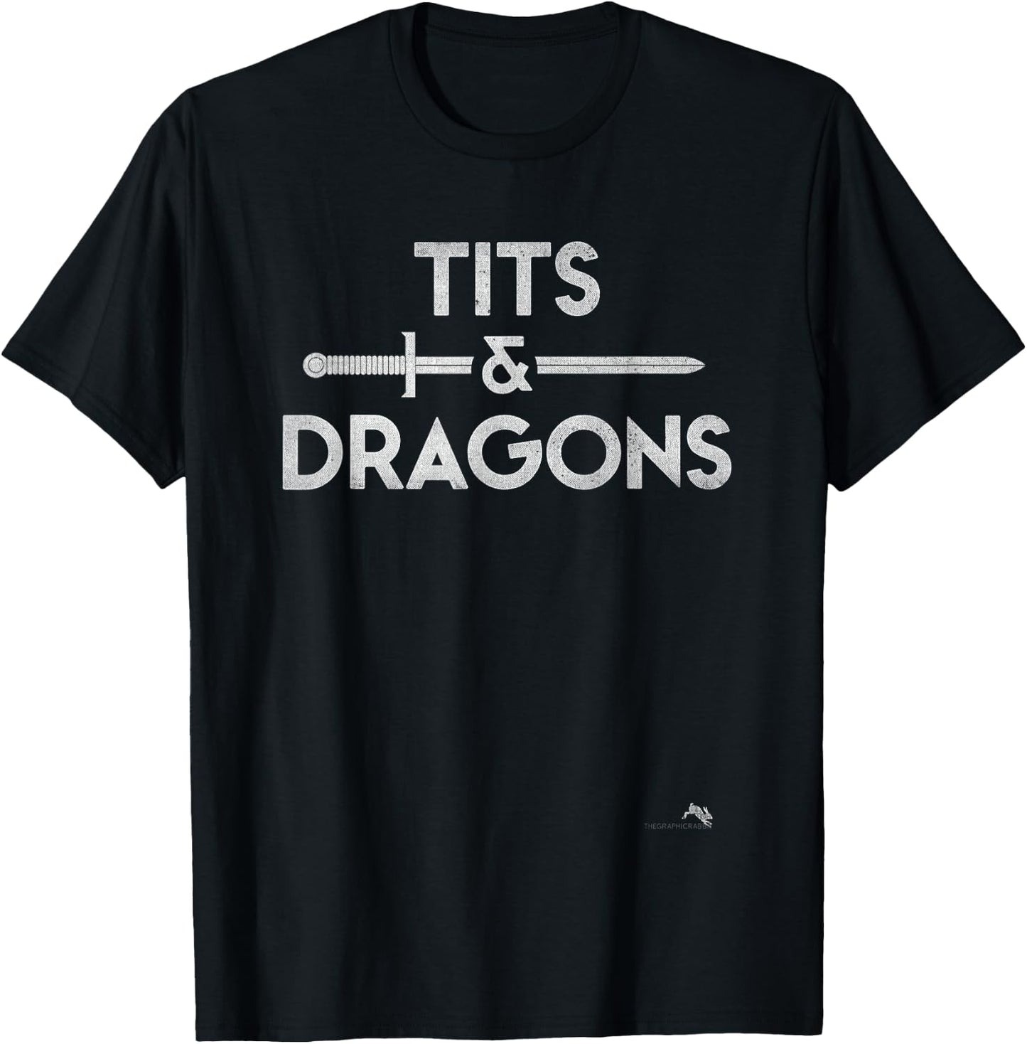 Tits & Dragons for Gaming & Cosplay T-Shirt - T-Shirt | Black