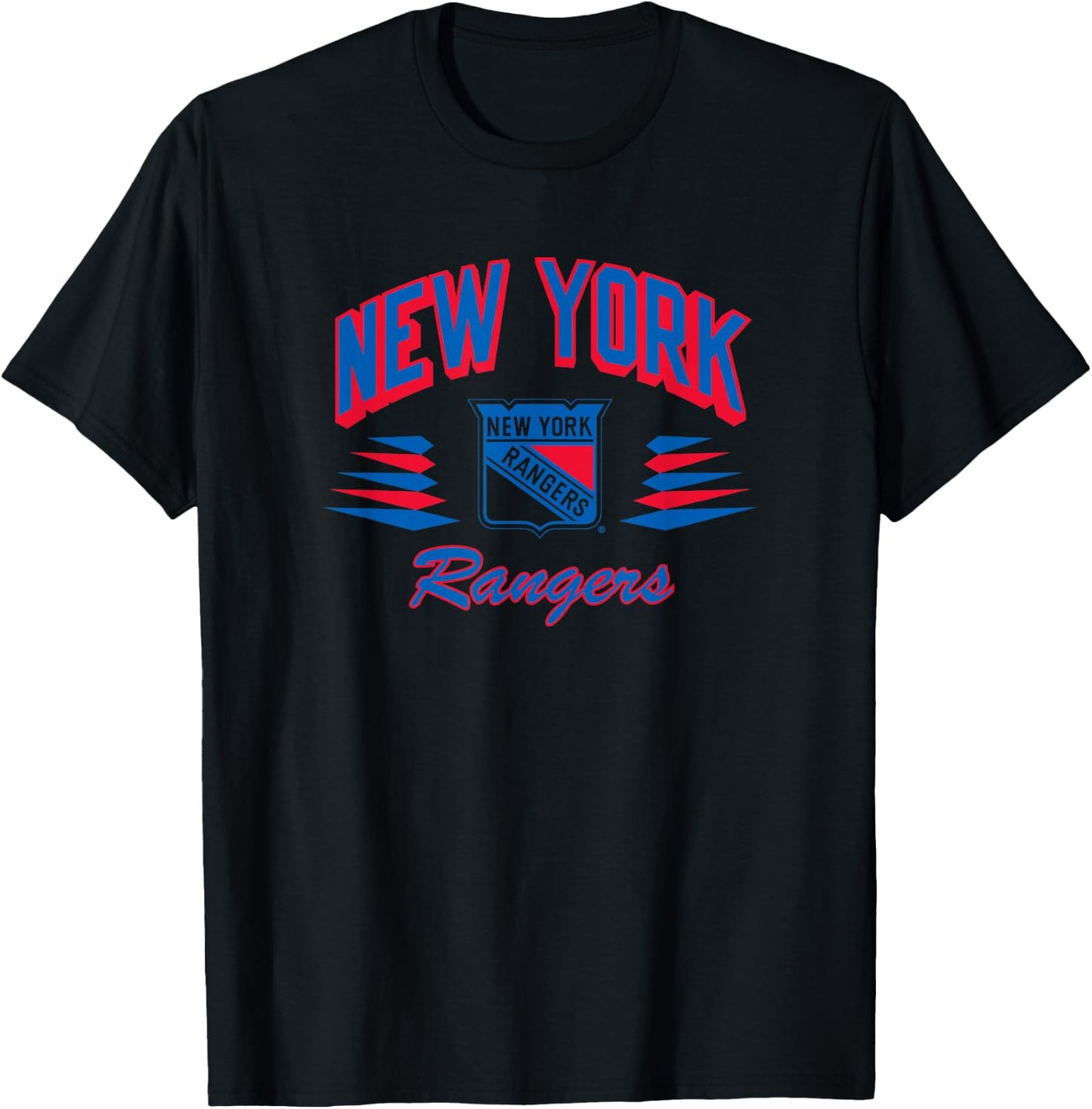 New York Rangers Retro Diamond White Officially Licensed T-Shirt - T-Shirt | Black