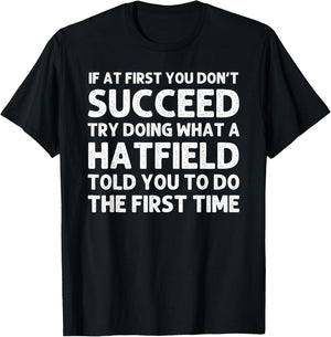 HATFIELD Funny Surname Family Tree Birthday Reunion Idea T-Shirt - T-Shirt | Black