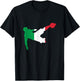 Vintage Italy Flag In Football Soccer Player Silhouette T-Shirt - T-Shirt | Black