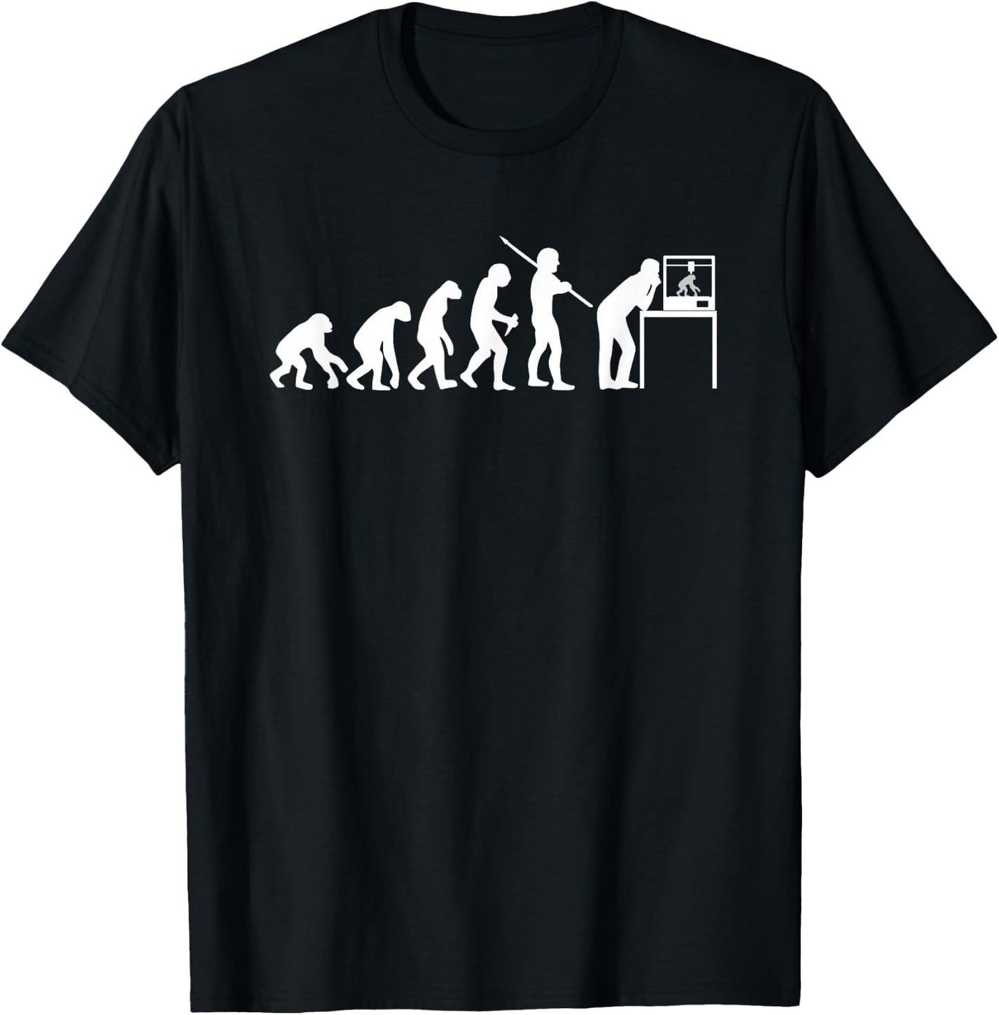 Funny 3D Printing Evolution 3D Printer Joke Gift T-Shirt - T-Shirt | Black