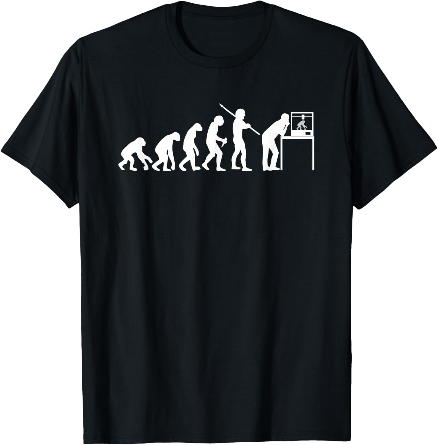 Funny 3D Printing Evolution 3D Printer Joke Gift T-Shirt - T-Shirt | Black