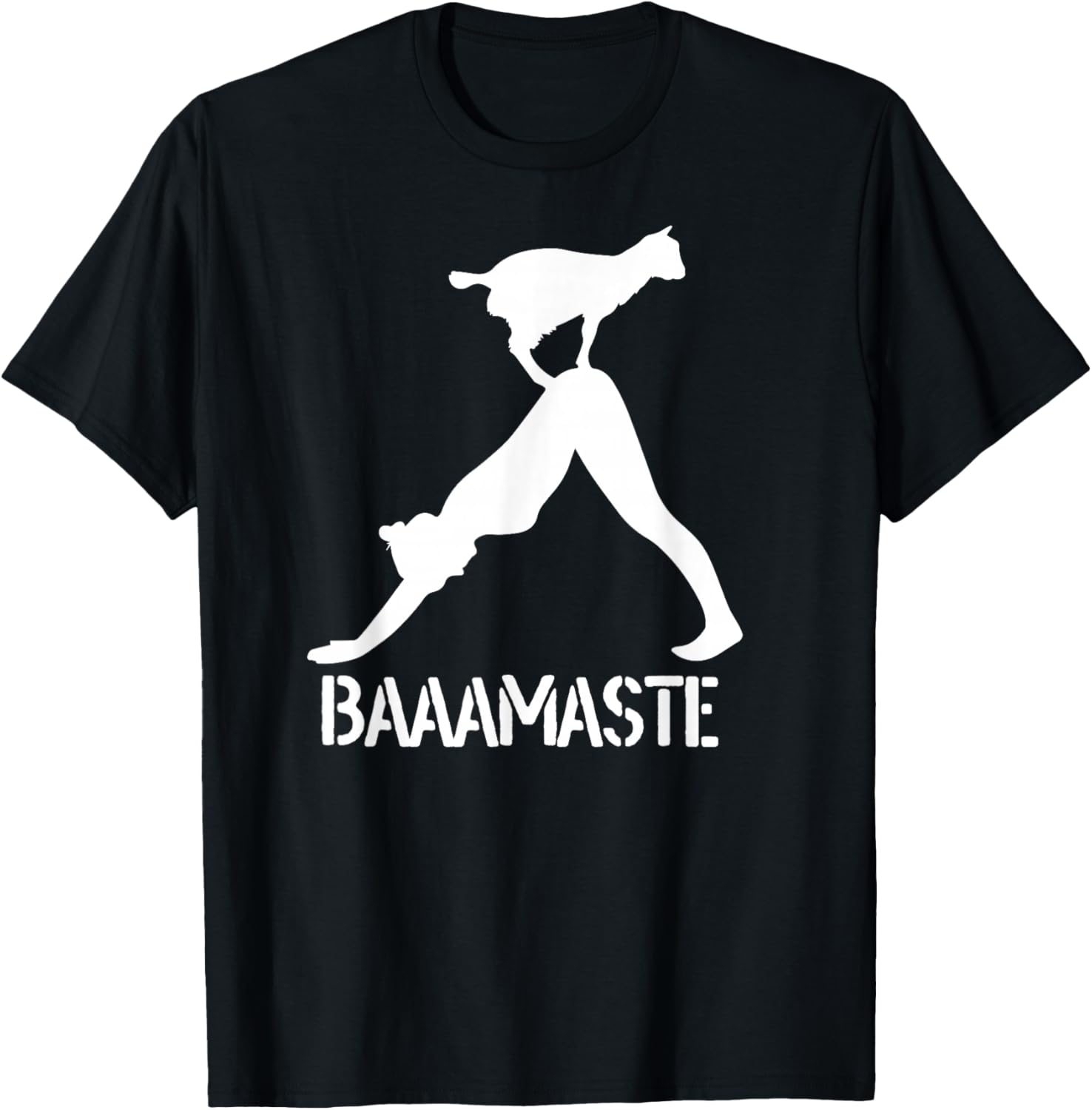 Funny Baamaste Goat Yoga T-Shirt - T-Shirt | Black