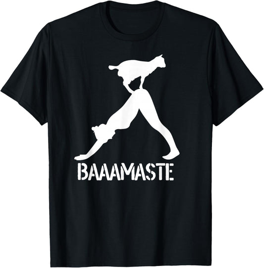 Funny Baamaste Goat Yoga T-Shirt - T-Shirt | Black