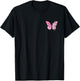 Butterfly With Cherry Blossom Wing Sakura On Chest And Back T-Shirt - T-Shirt | Black