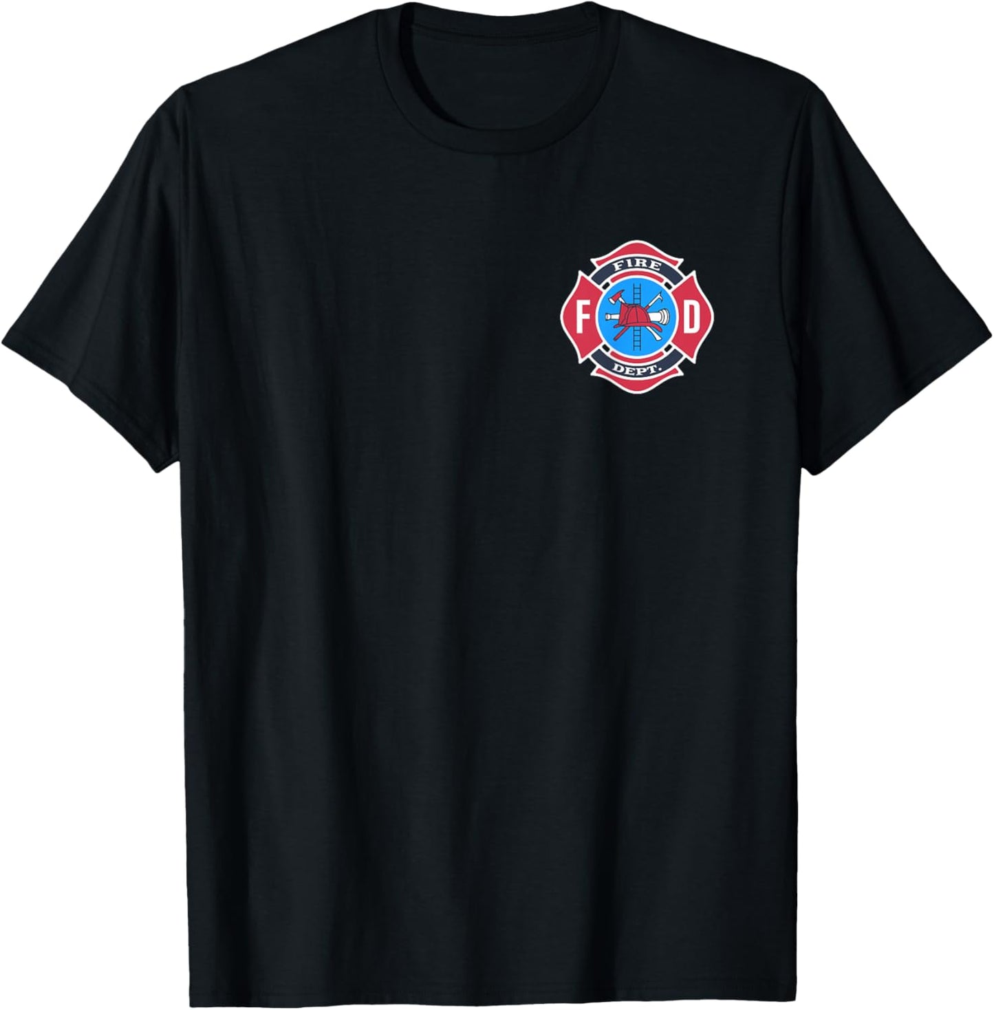 Fun Fireman Fire Department Logo Firefighter Costume T-Shirt - T-Shirt | Black