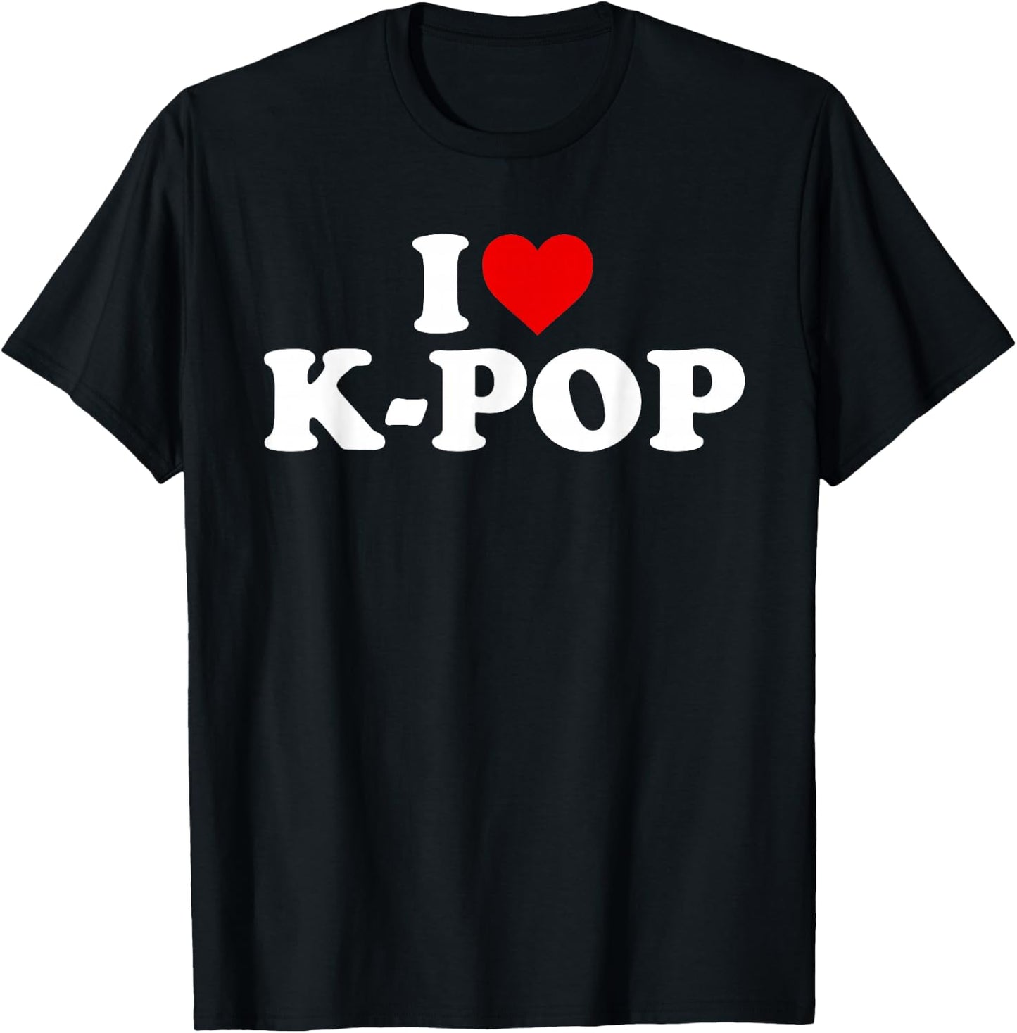 I Love K-pop - Heart T-Shirt - T-Shirt | Black