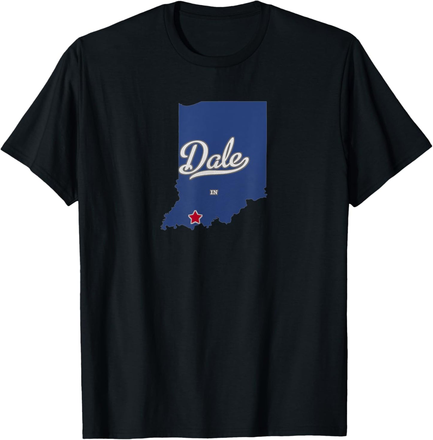 Dale Indiana IN Map T-Shirt - T-Shirt | Black