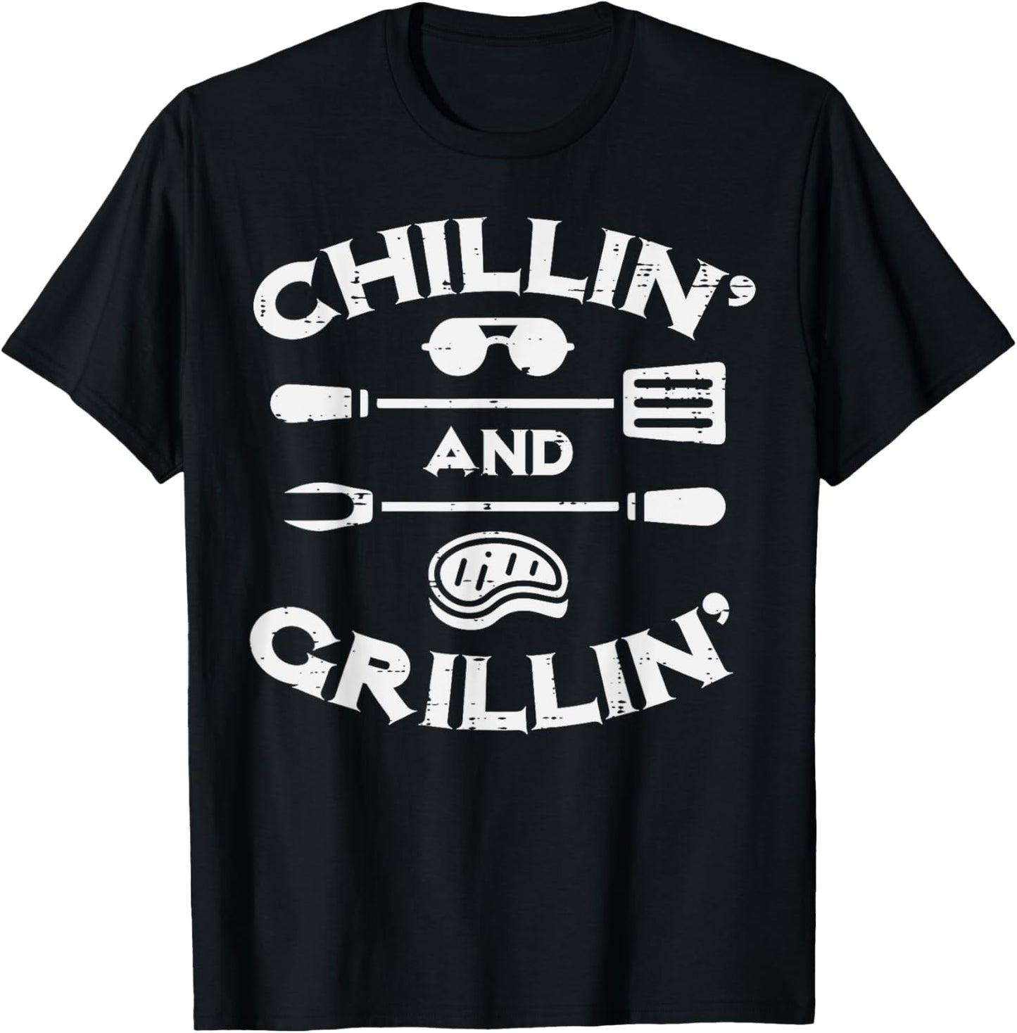 Bbq Chillin And Grillin Barbecue Pit Men Women Kids T-Shirt - T-Shirt | Black