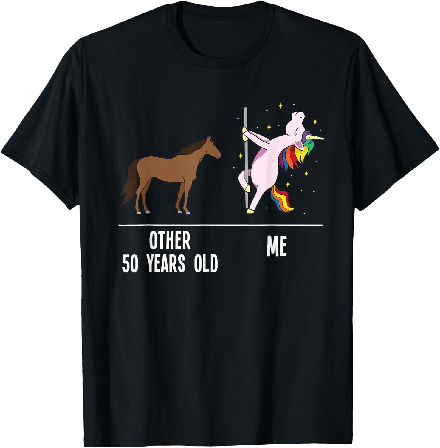 50th Birthday Unicorn Funny 50 Years Old Other Me Women T-Shirt - T-Shirt | Black