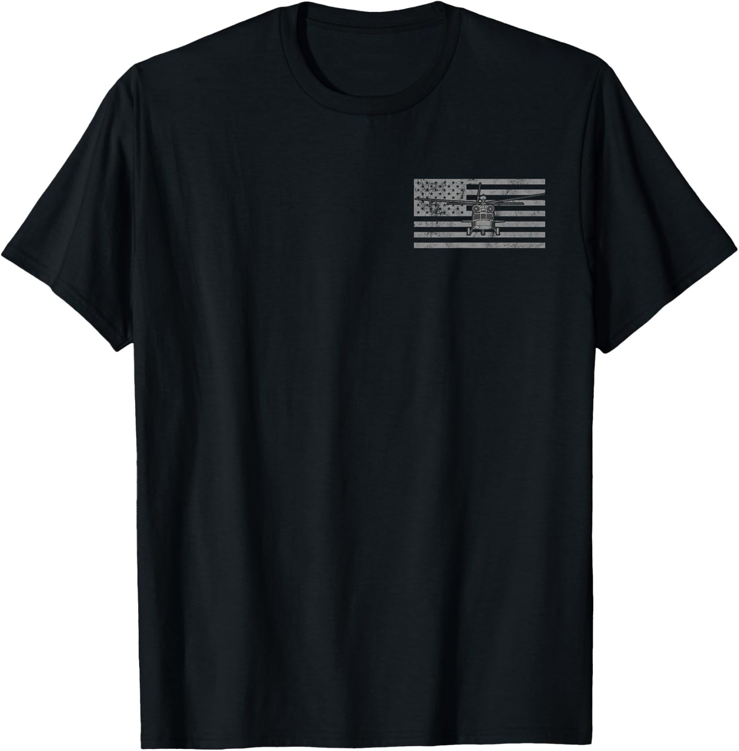 UH-60 Black Hawk Helicopter Vintage Flag 2-Sided T-Shirt - T-Shirt | Black