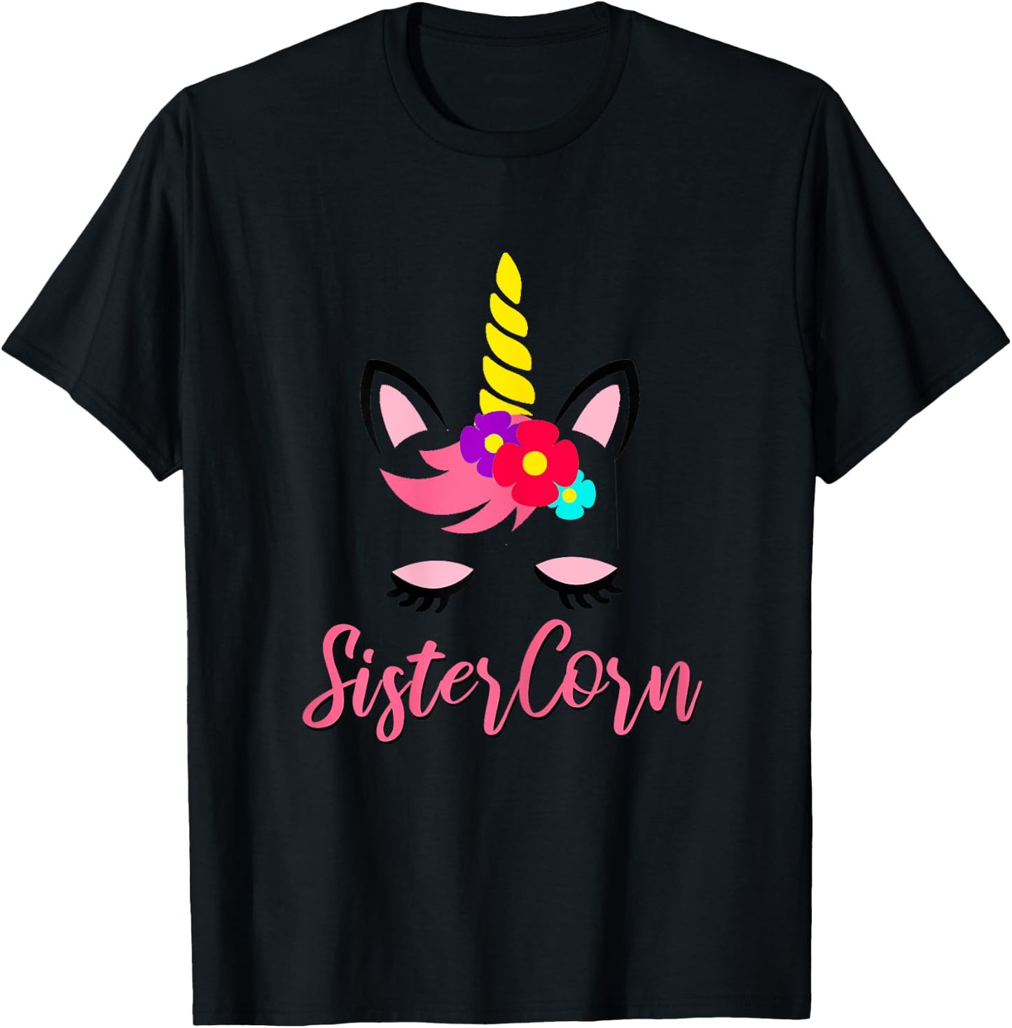 Sistercorn Unicorn Birthday for Sister T-Shirt - T-Shirt | Black