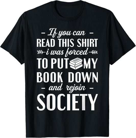 If You Can Read This Book Lover Bookworm Reader Reading Small T-Shirt - T-Shirt | Black